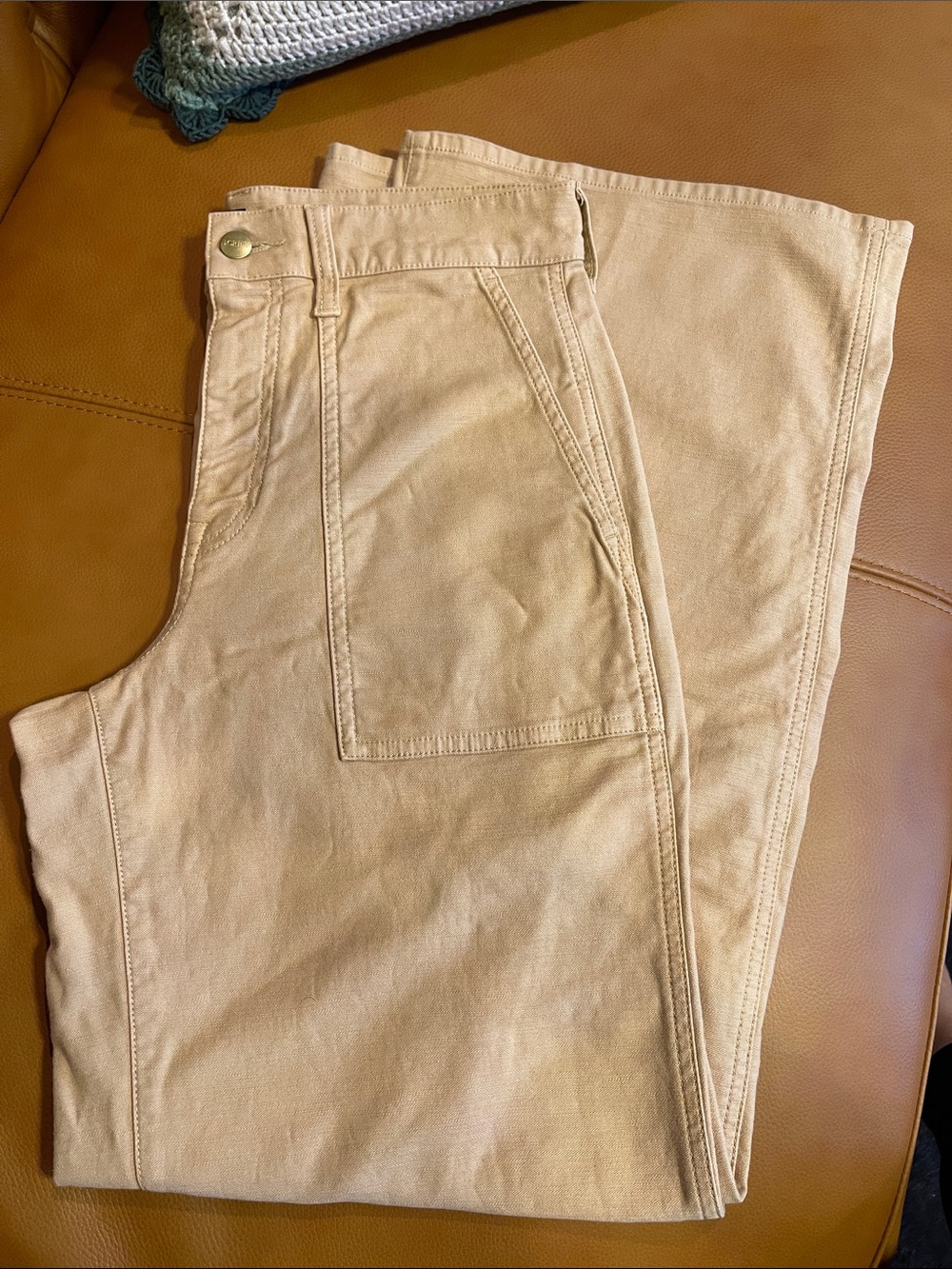 J. Crew Camp-Pocket Tan Wide-Leg pants